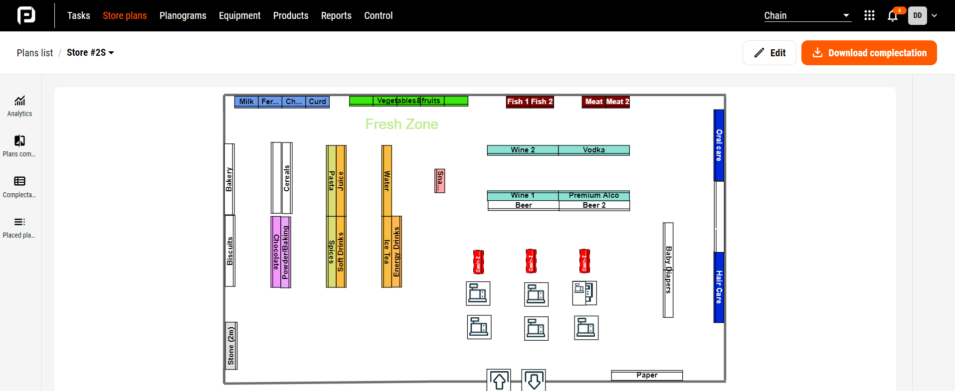 План магазину у конструкторі для планограм
