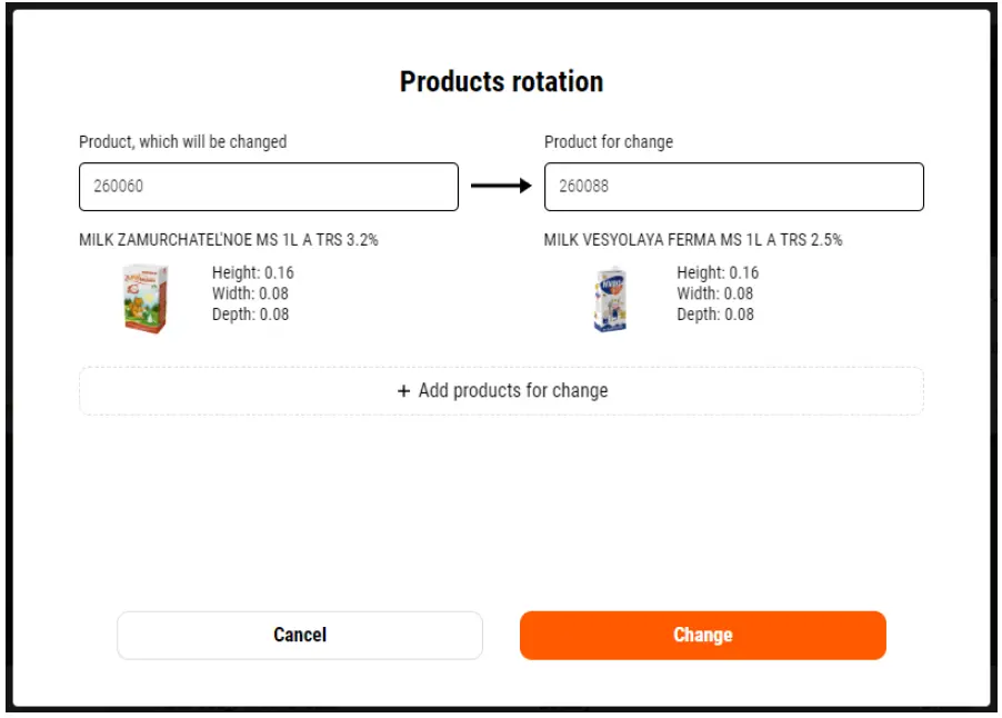 Rotacja produktów w PlanoHero