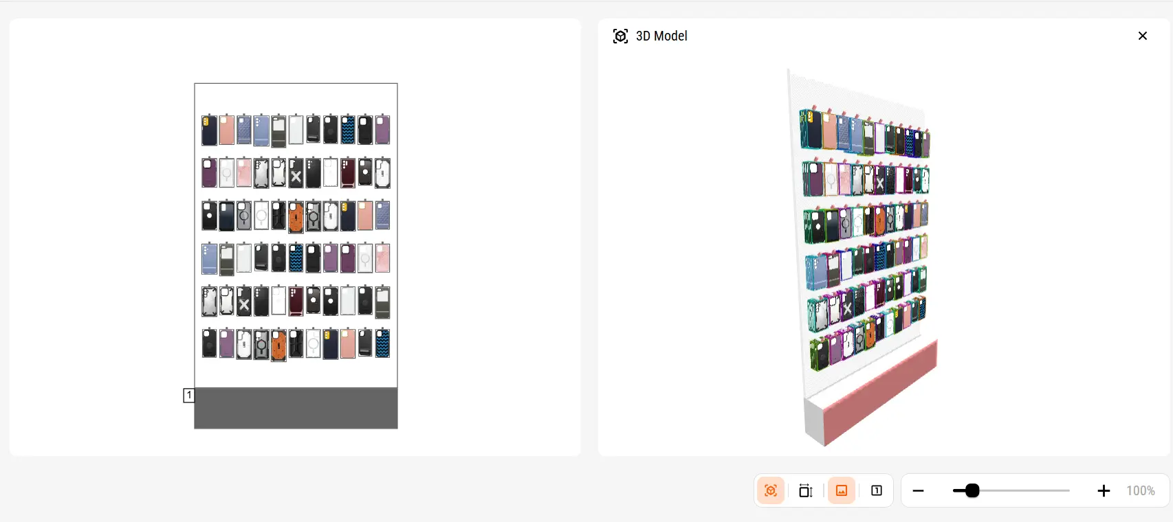 Planogram with cases for cell phone