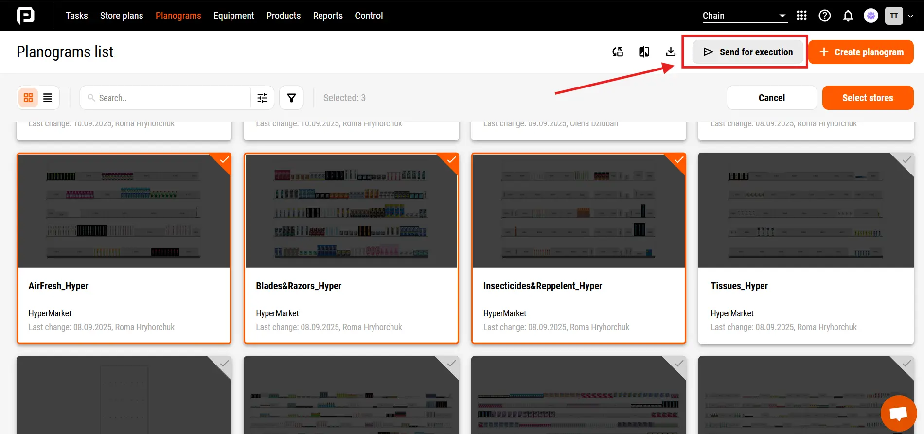 Planogram distribution